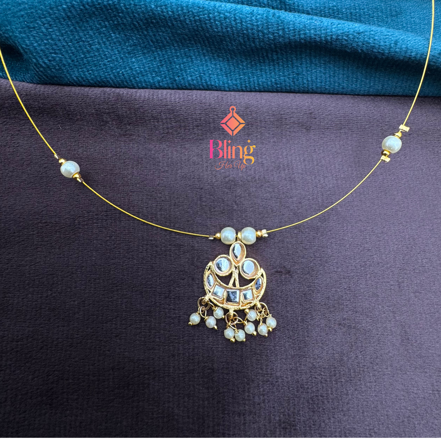 Scarlet Crescent Illusion Necklace
