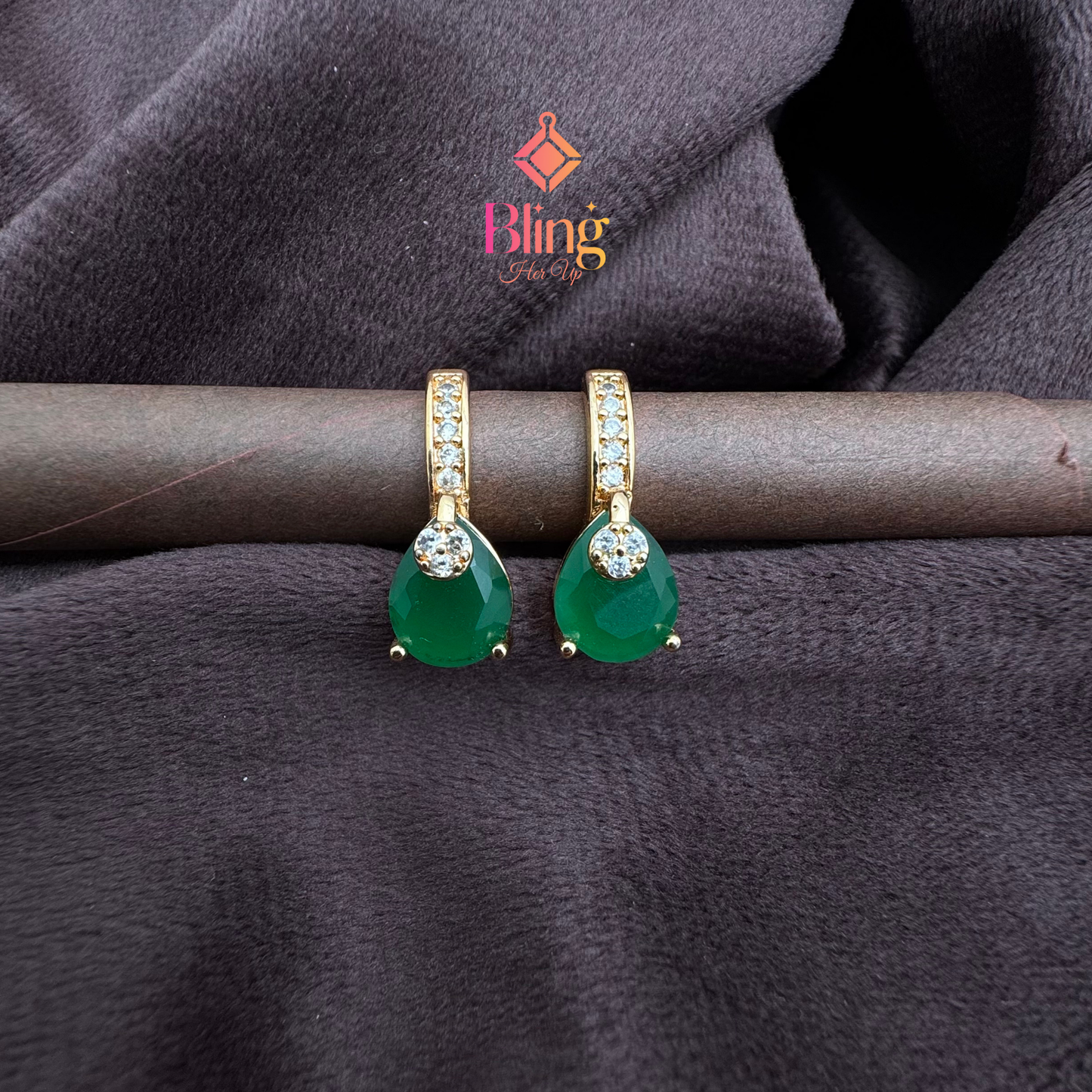 Bold Crystal Studded Drops with Modern Rose Gold Shine