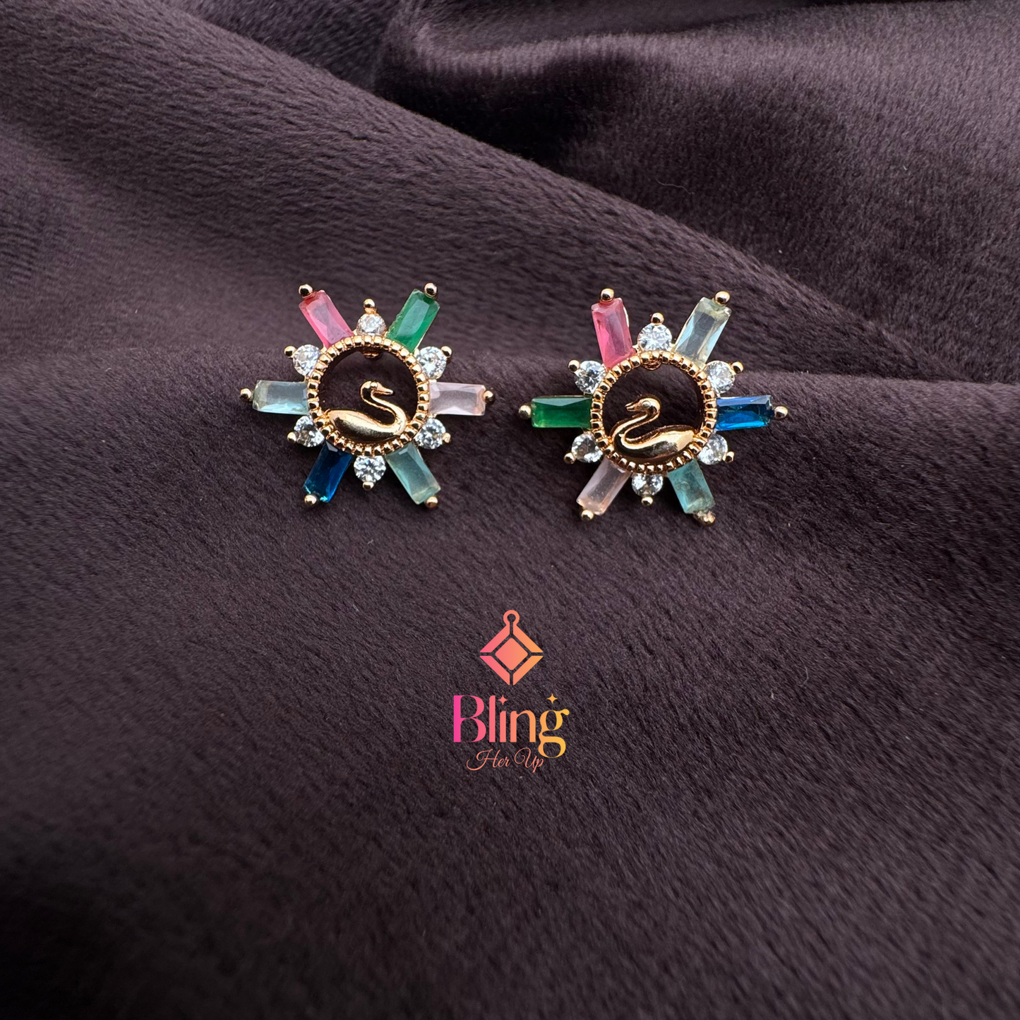 Radiant Swan Burst Studs