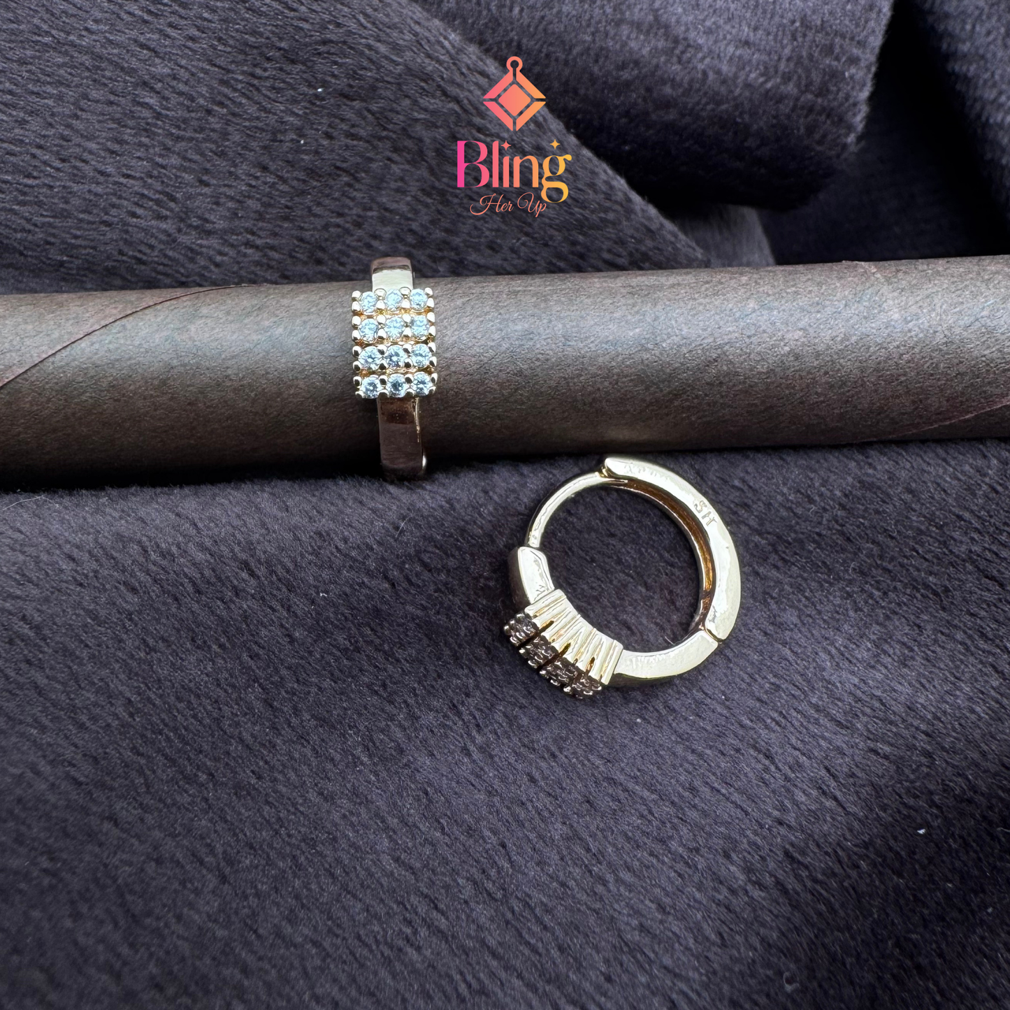 Three-Line Crystal Embellished Earrings