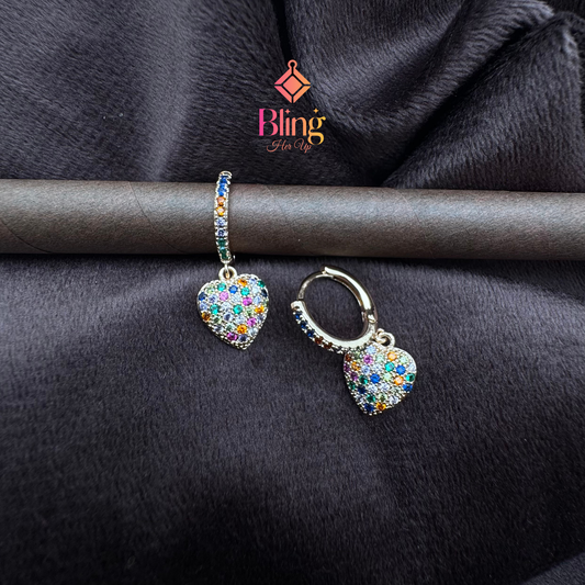 Aurora Heart Charms – Multicolor Earrings