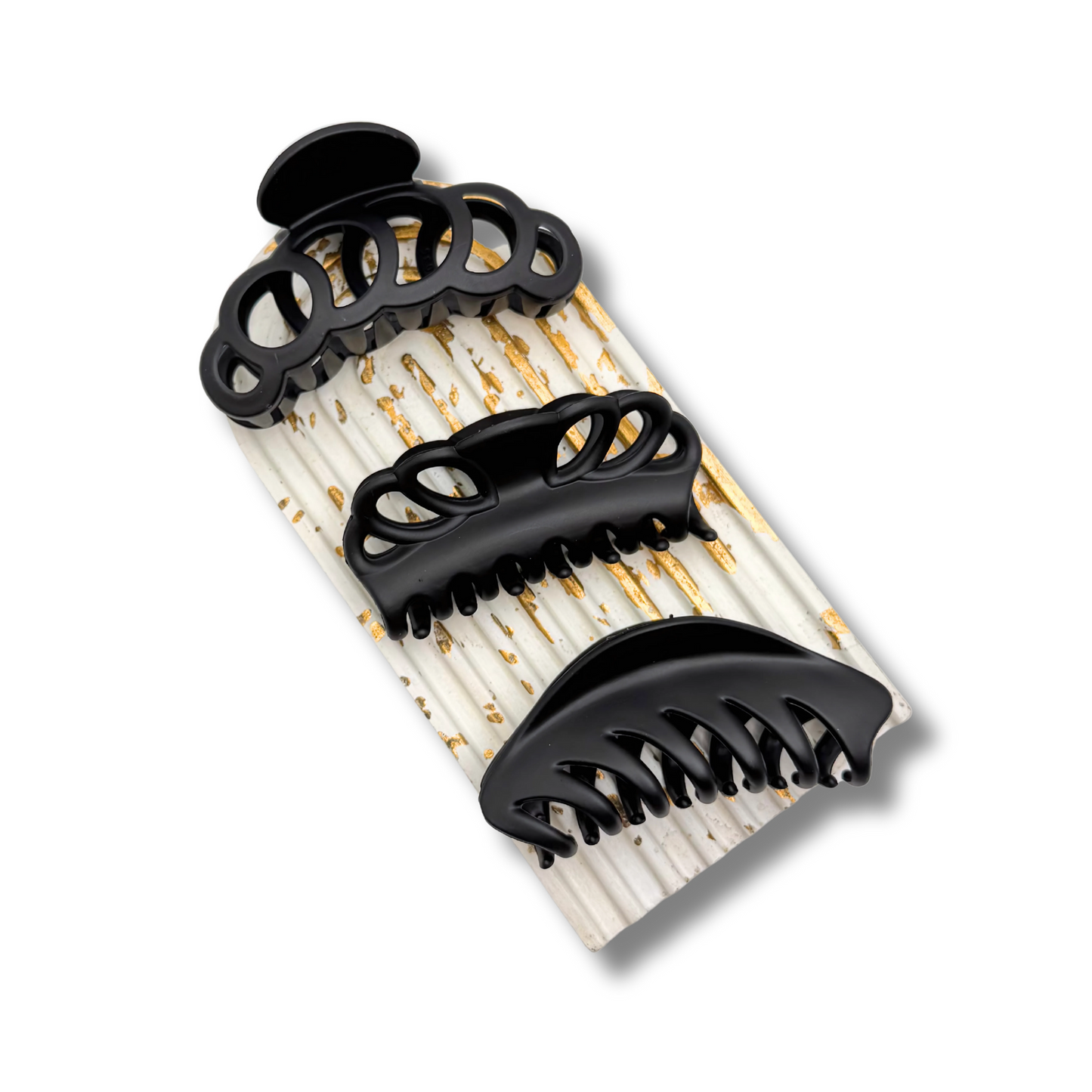 The Sleek Trio: 3-Piece Matte Hair Clip Set for Effortless Style & Strong Hold