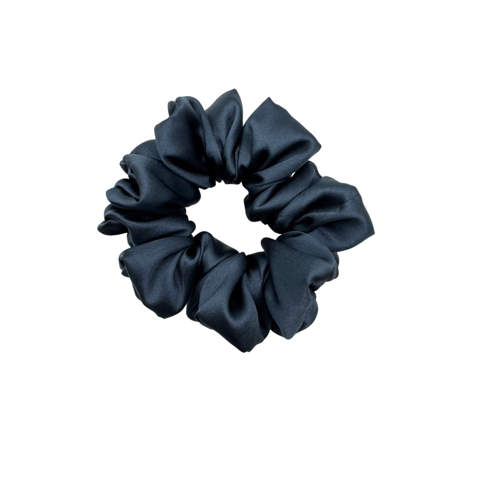 Midnight Muse, Dark Blue Color | Silk Satin Scrunchies
