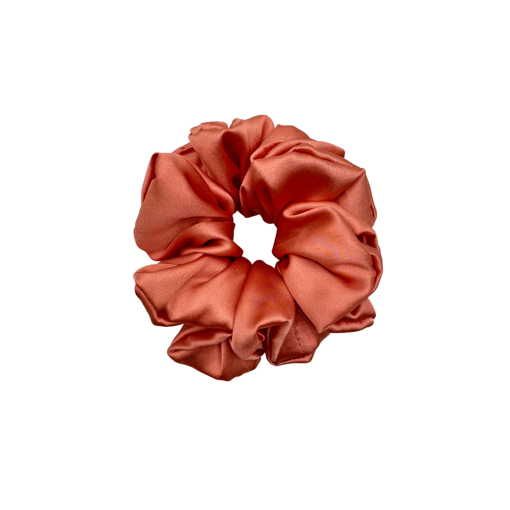 Coral Bloom, Rusty Color | Silk Satin Scrunchies