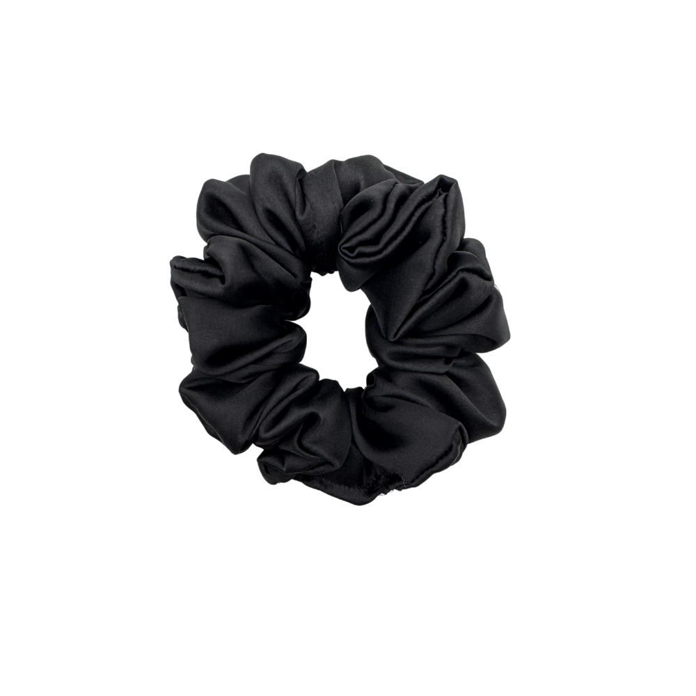 Onyx Charm, Black Color | Silk Satin Scrunchies