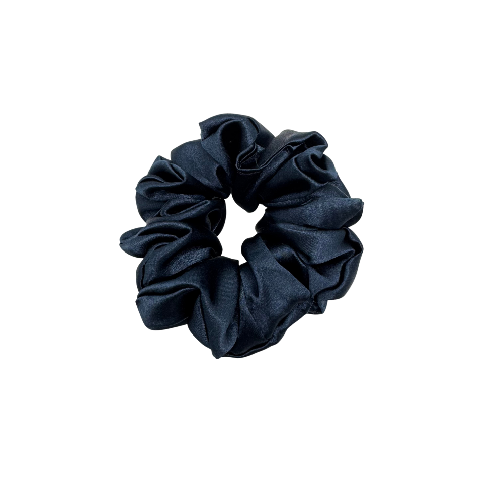 Eclipse, Shiny Dark Blue | Silk Satin Scrunchies