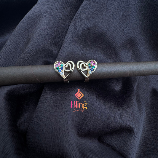 Radiant Heart Rose Gold Hoops – Sparkle in Every Beat