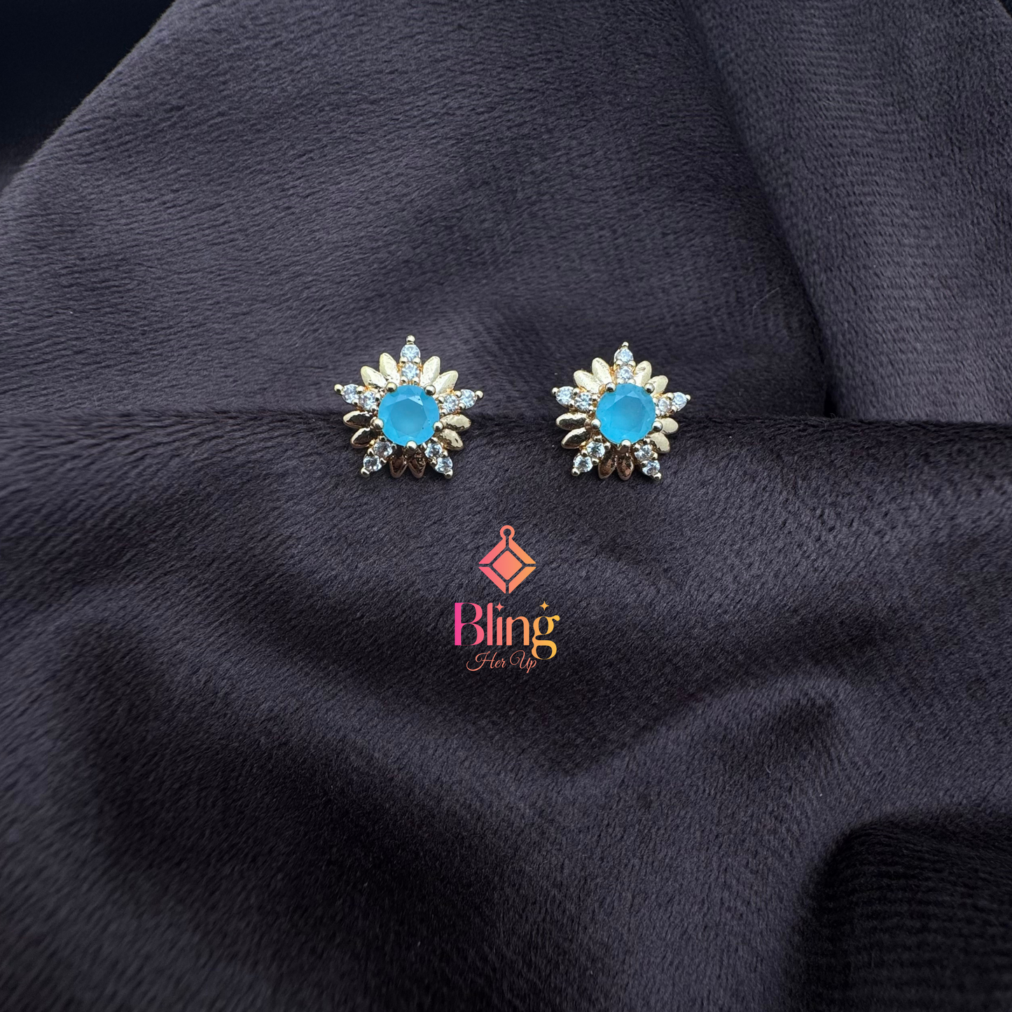 Sunburst Elegance Studs – Crystal Petals, Everyday Grace