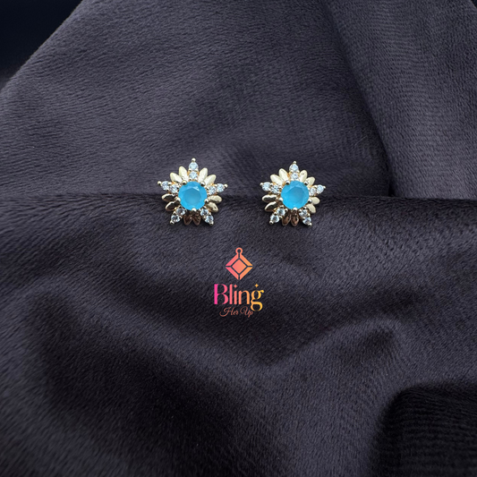 Sunburst Elegance Studs – Crystal Petals, Everyday Grace