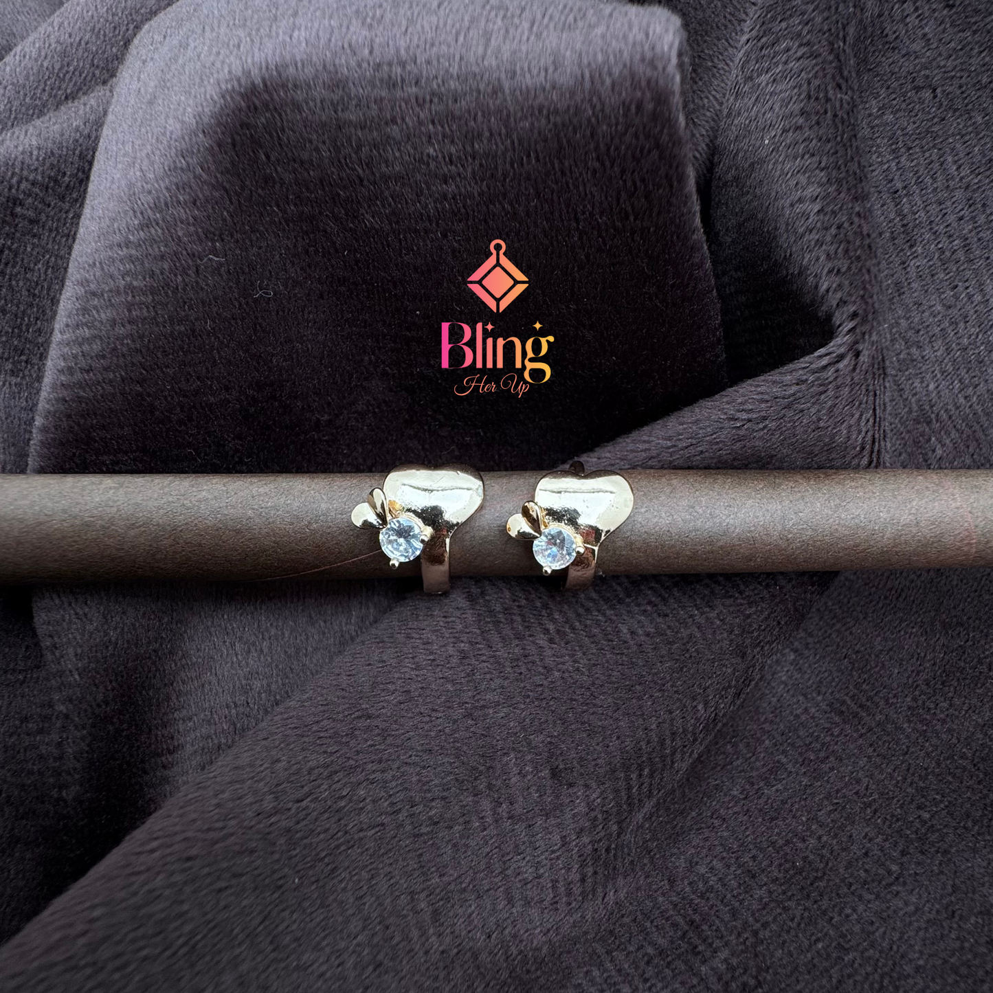 Textured Heart Rose Gold Studs