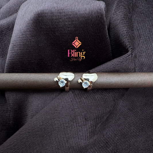 Textured Heart Rose Gold Studs