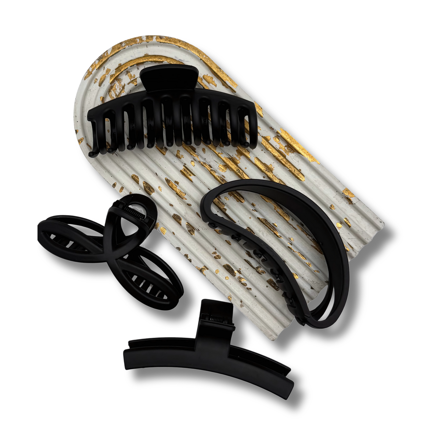 Matte Muse Collection - 4-Pack Matte Hair Claw Clips for Women – Strong Hold, Non-Slip & Durable