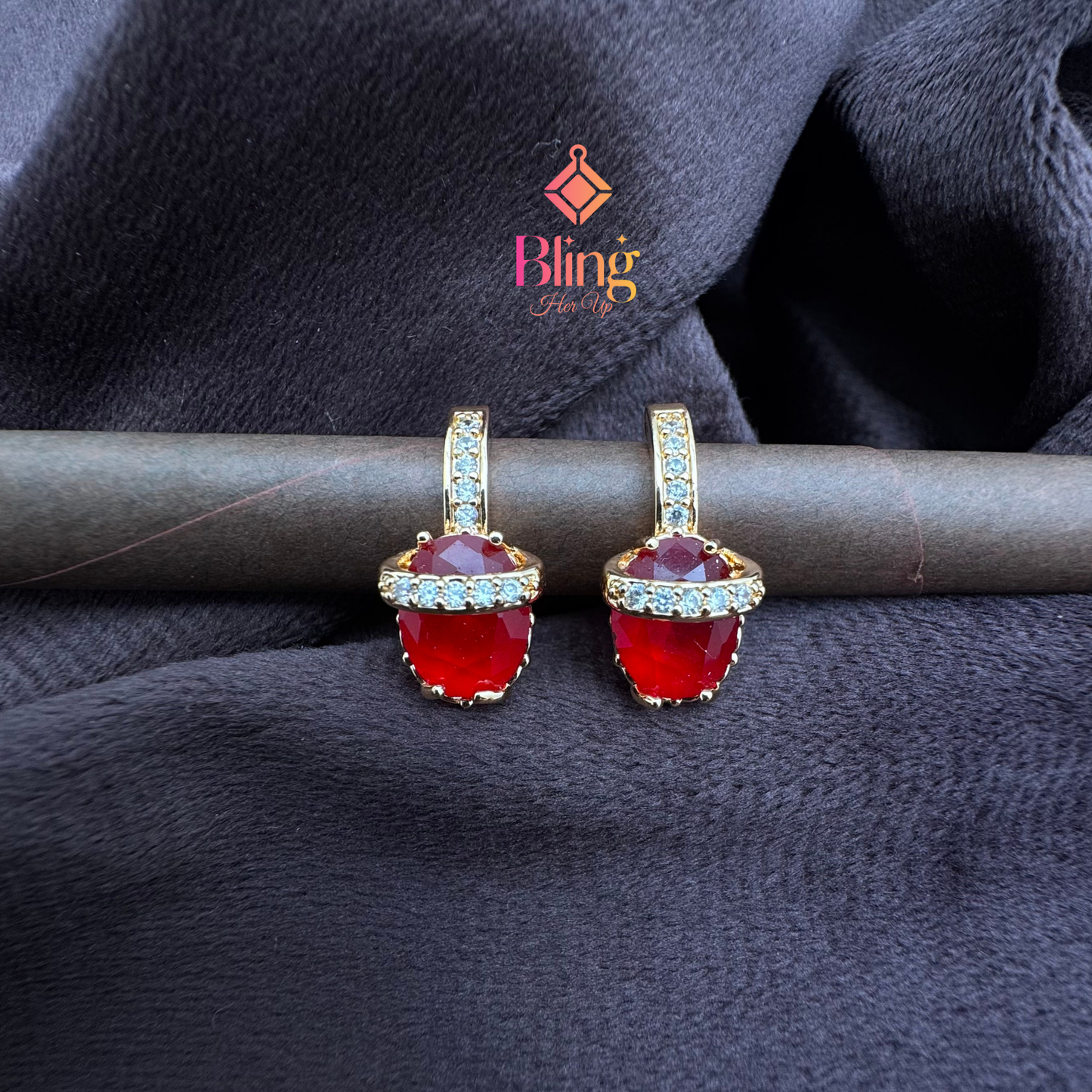 Bold Crystal Studded Drops with Modern Rose Gold Shine