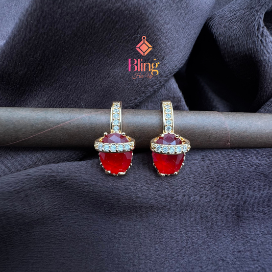 Bold Crystal Studded Drops with Modern Rose Gold Shine