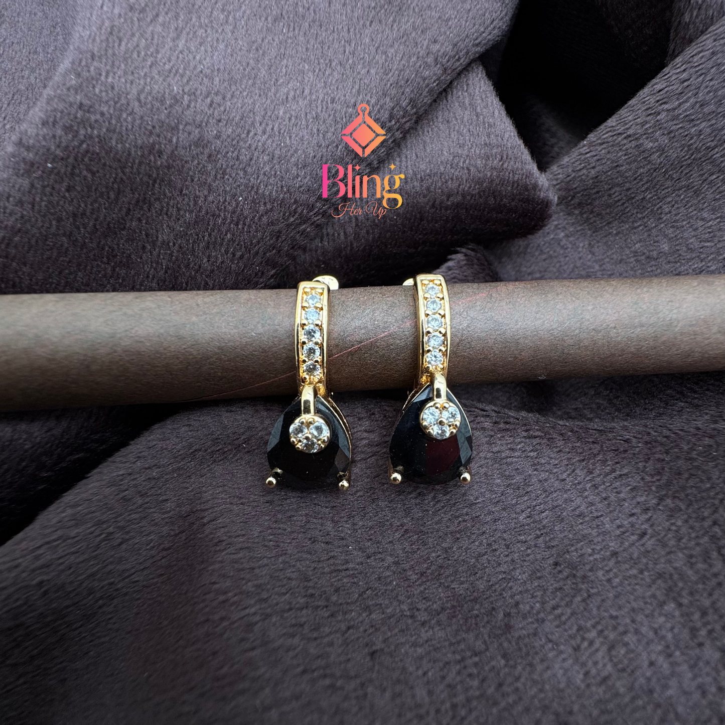 Bold Crystal Studded Drops with Modern Rose Gold Shine