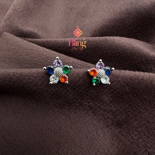 Chic Colorburst Floral Studs