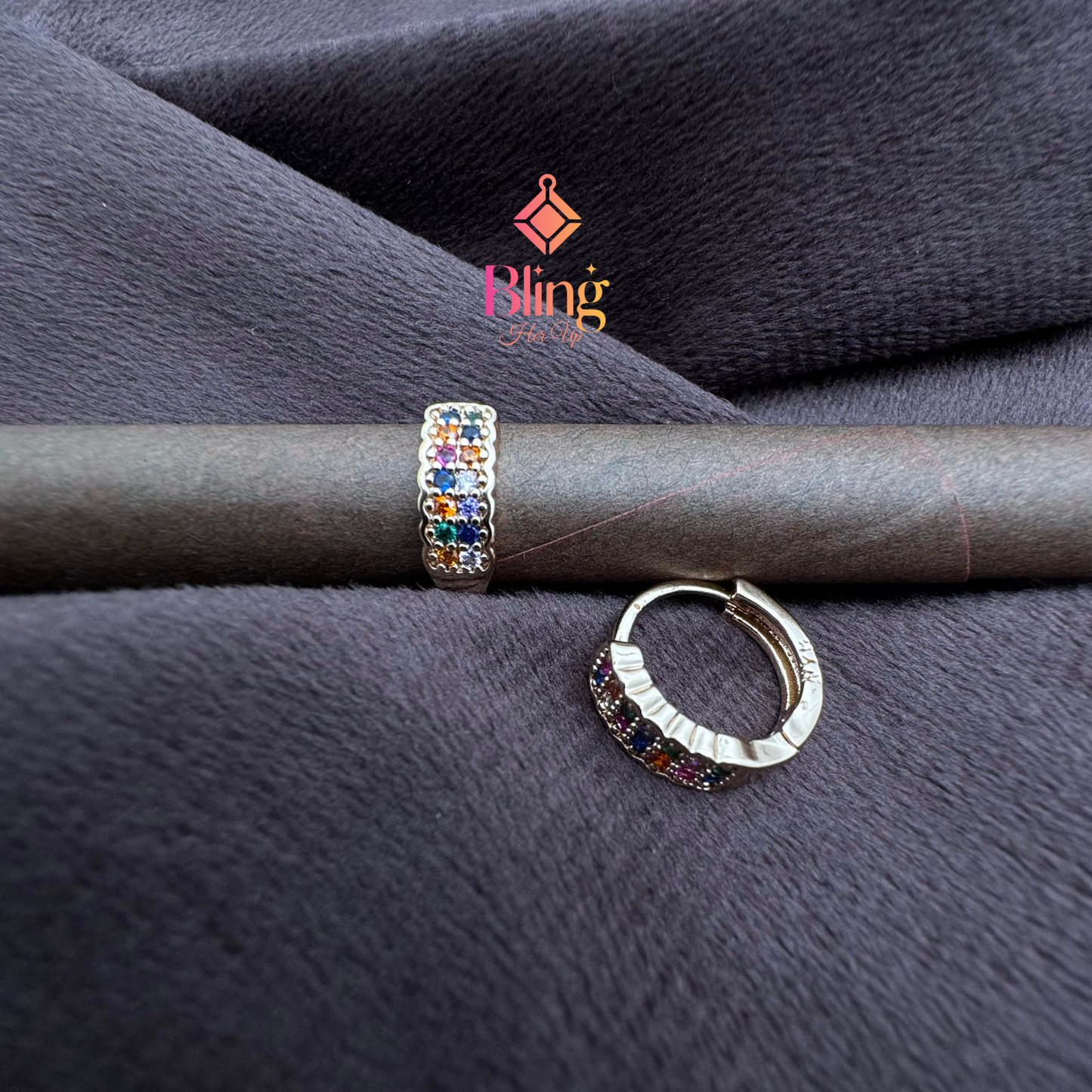 Radiant Rows Rose Gold Hoops