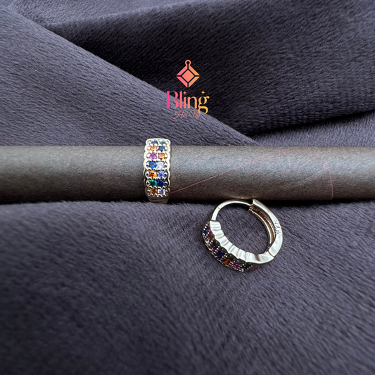 Radiant Rows Rose Gold Hoops