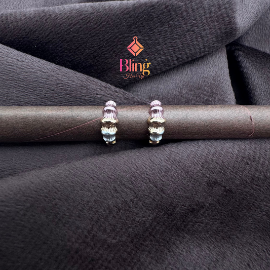 Tri-Tone Ripple Mini Hoops