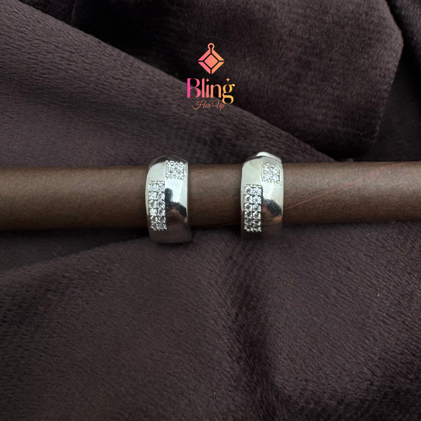 Bold Pavé Silver Hoops with Luxe Anti-Tarnish Coating