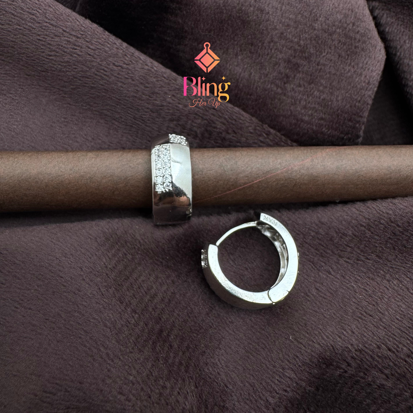 Bold Pavé Silver Hoops with Luxe Anti-Tarnish Coating