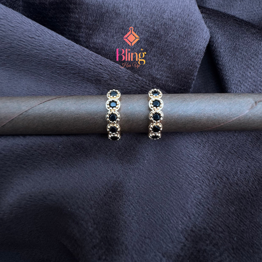 Bold Black Modern Glam Earrings