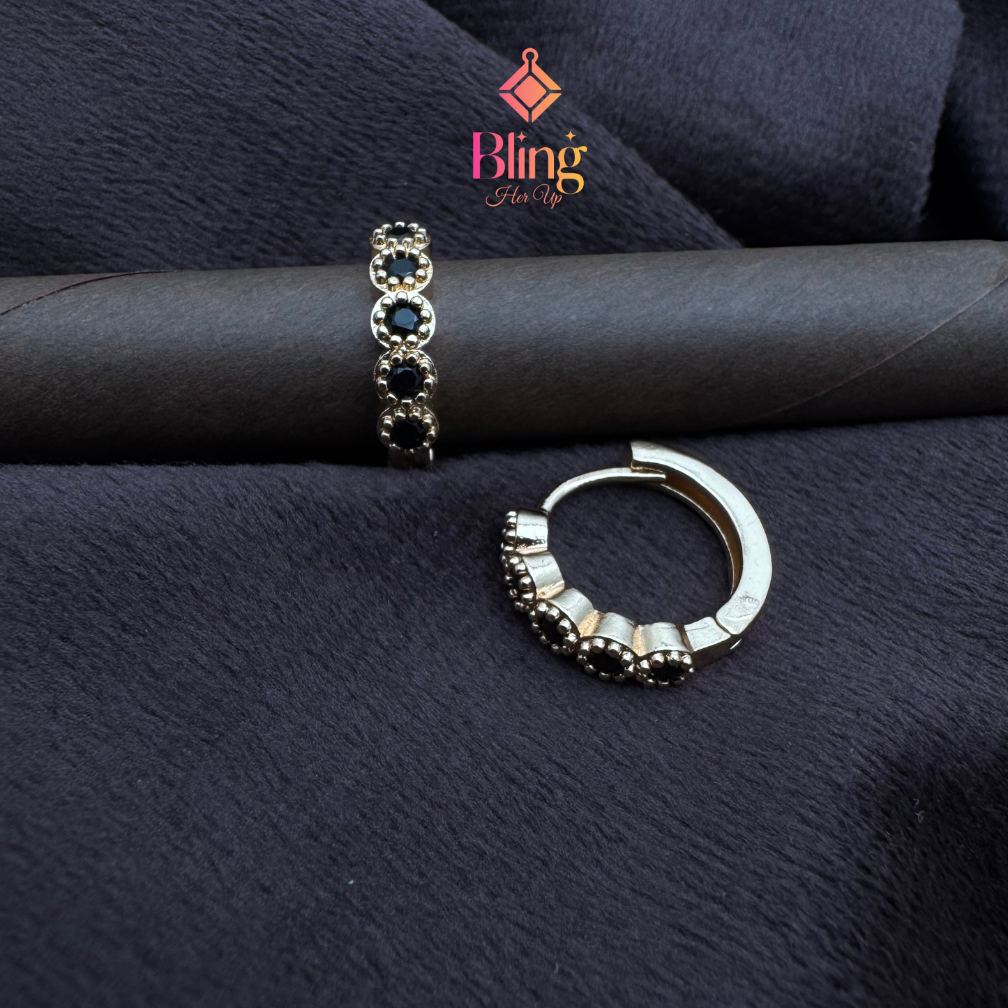 Bold Black Modern Glam Earrings