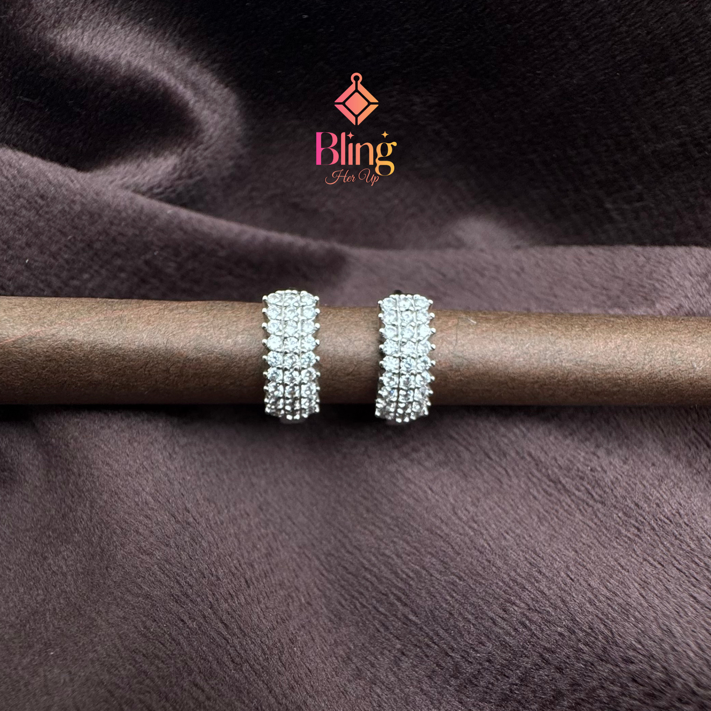 Crystal Crest Anti-Tarnish Earrings