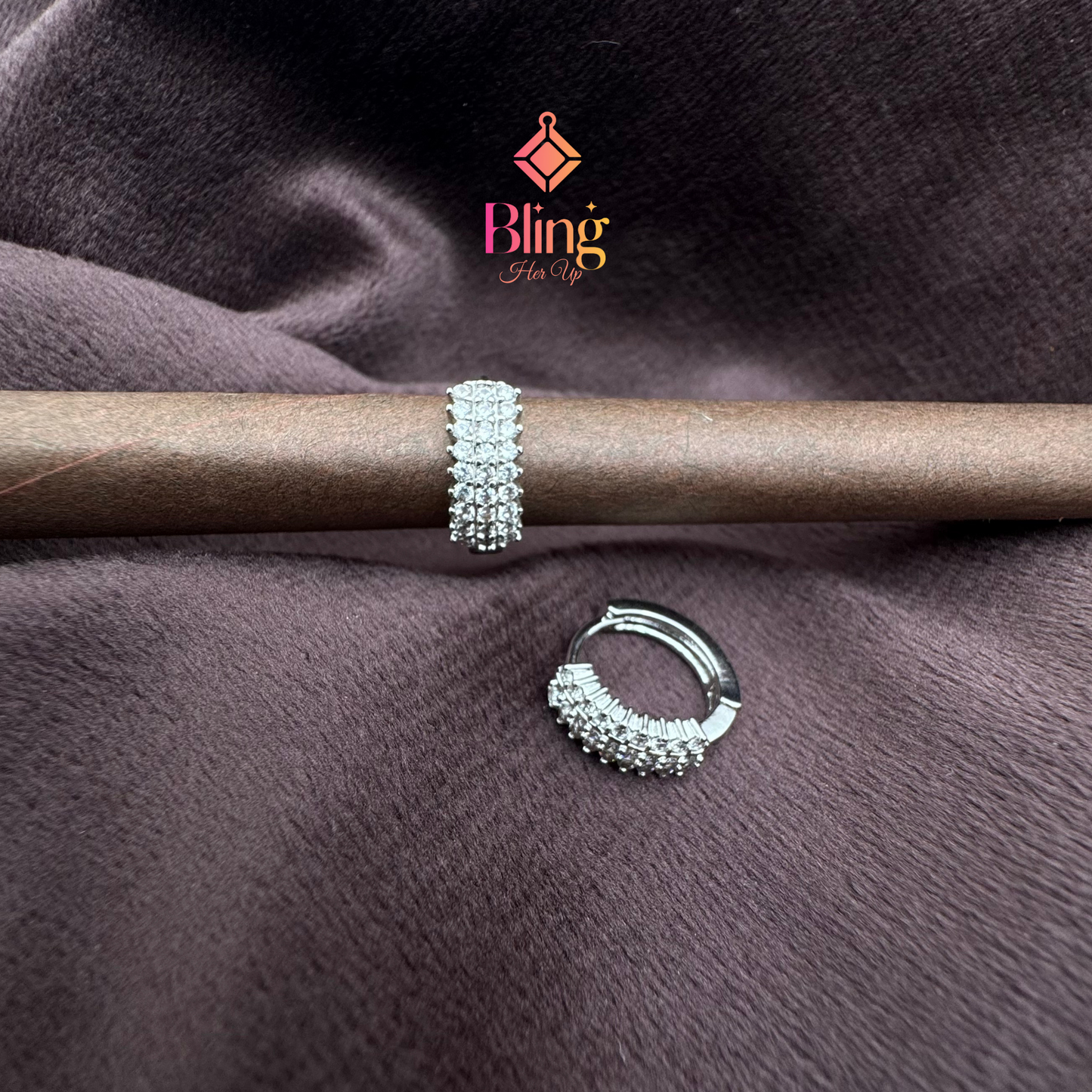 Crystal Crest Anti-Tarnish Earrings