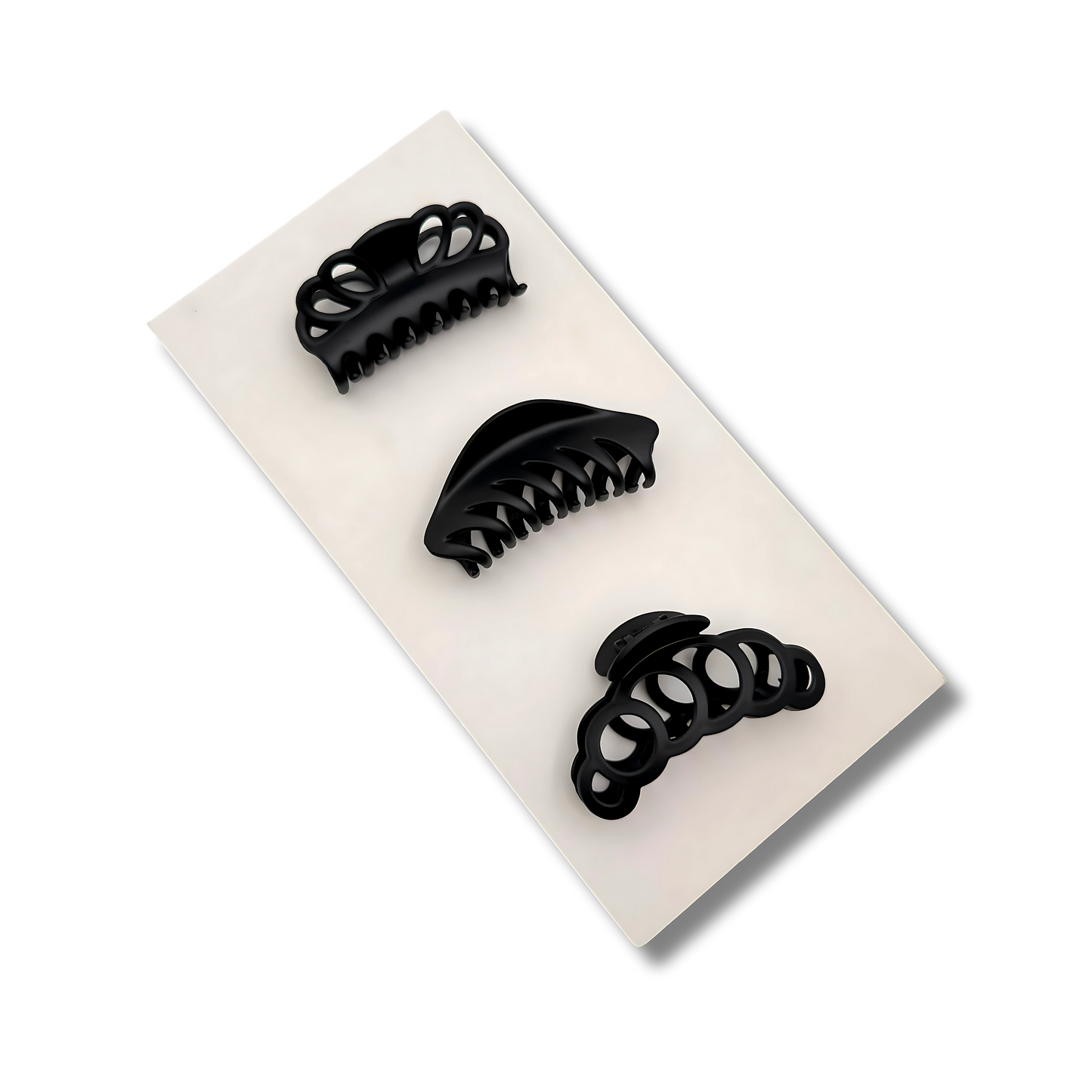 The Sleek Trio: 3-Piece Matte Hair Clip Set for Effortless Style & Strong Hold