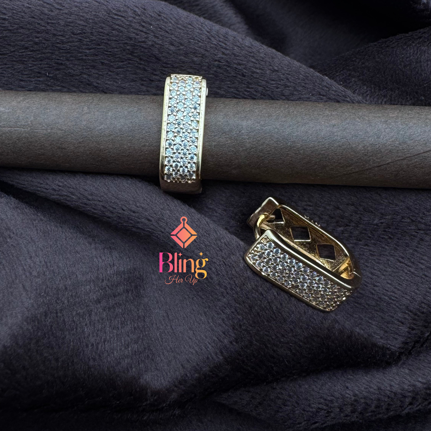 Glitter Grid Earrings