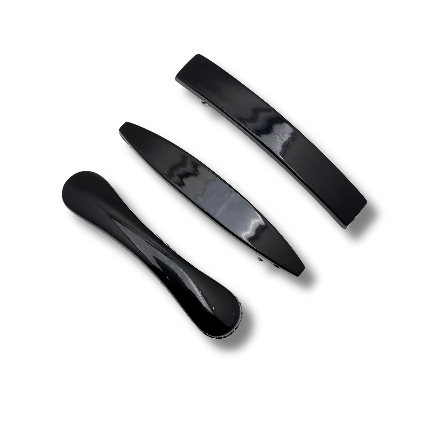 Shine & Secure: 3-Piece Glossy Hair Clip Set for Effortless Elegance