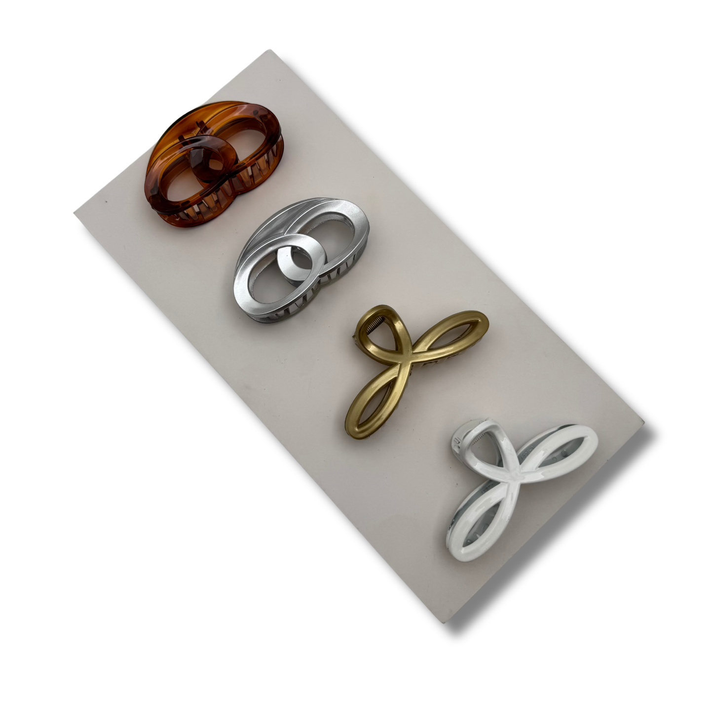 Chic & Unique: 4-Piece Hair Clip Set in Playful Colors and Stylish Shapes