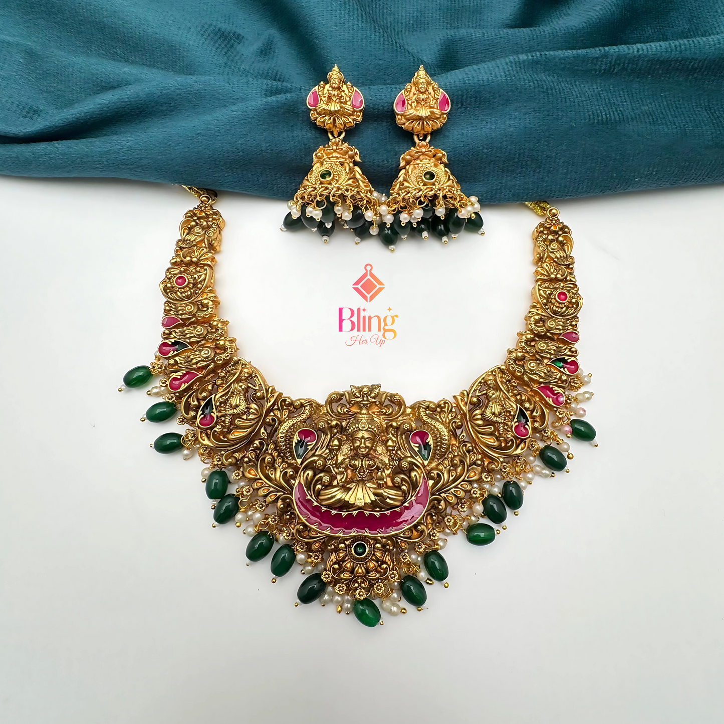 Lakshmi Vilas Temple Bridal Necklace Set