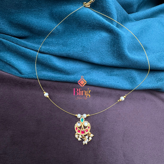 Scarlet Crescent Illusion Necklace
