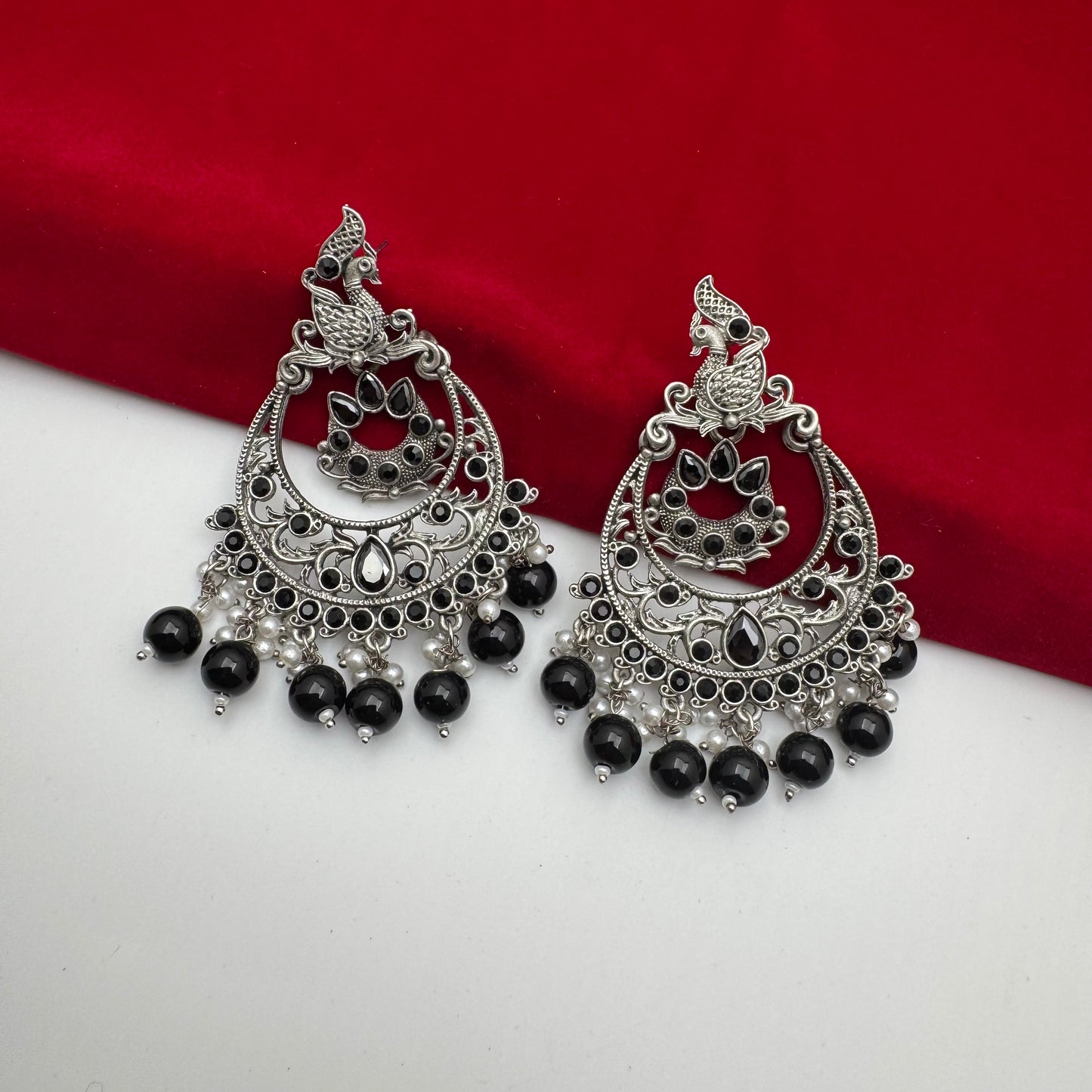 Mayura Grace – Peacock Pearl Drop Earrings